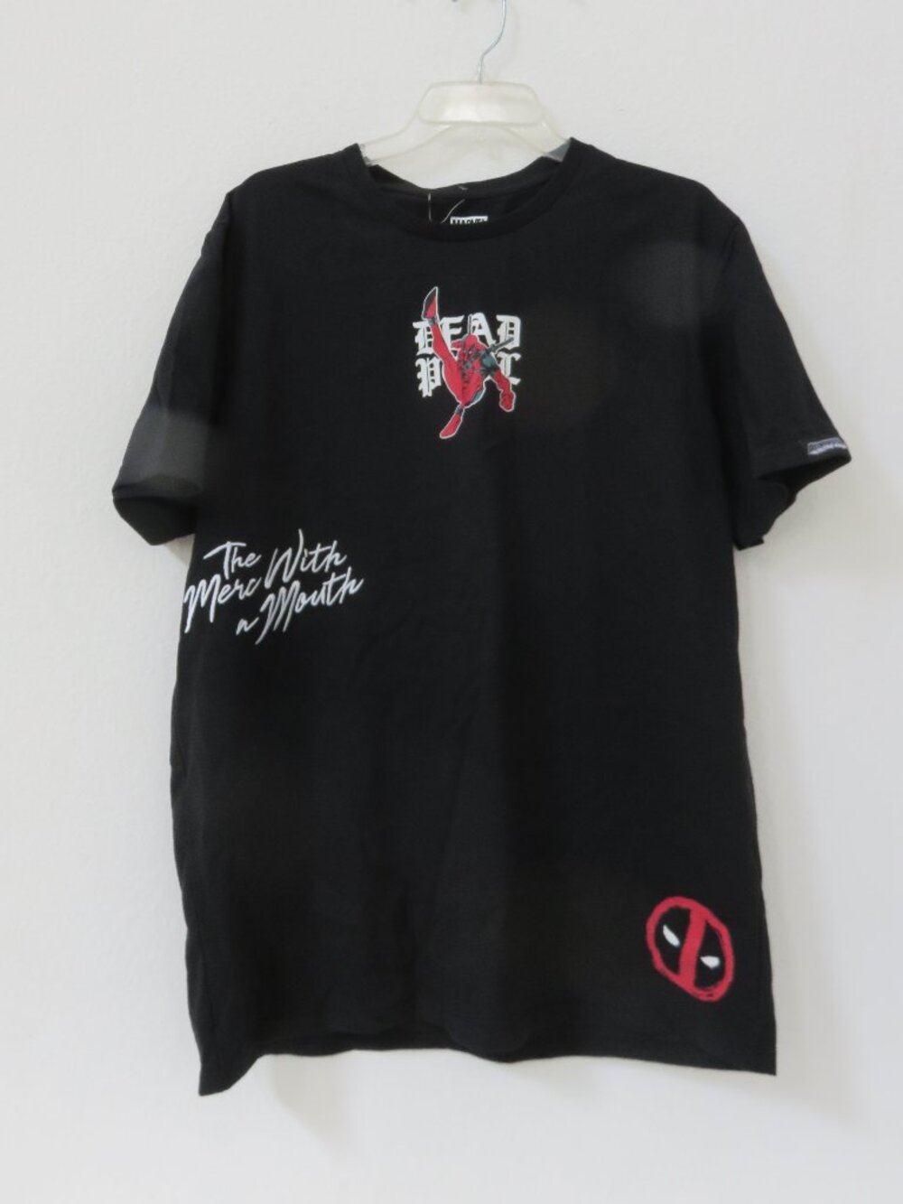 (#99) MARVEL COMICS DEADPOOL SUPERHERO LOGO T-SHIRT BLACK size 2XL